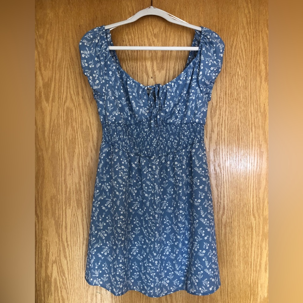 Blue and white floral sundress